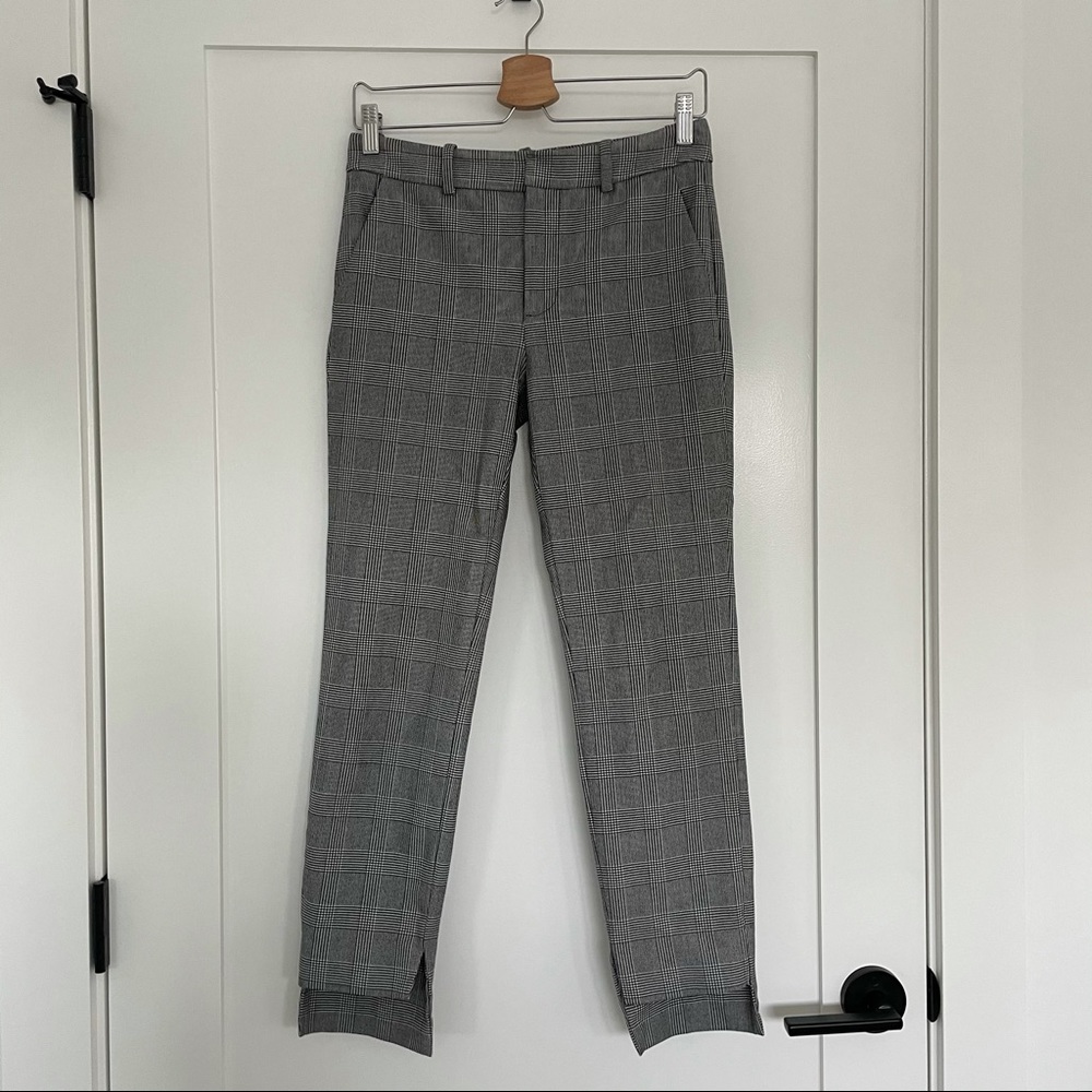 Zara Checked Split Hem Trousers